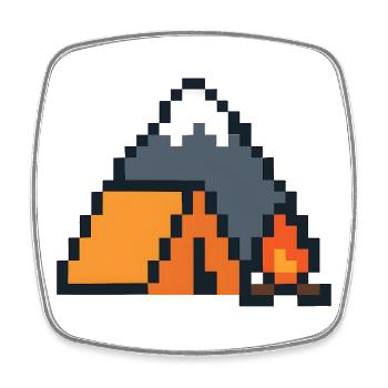 Pixel Schlaffuchs Mondnacht - Viereckiger Kühlschrankmagnet - Weiß - Vorne