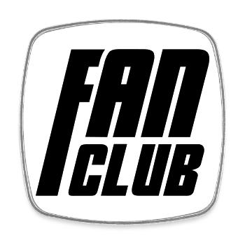 Fan Club - Viereckiger Kühlschrankmagnet - Weiß - Vorne