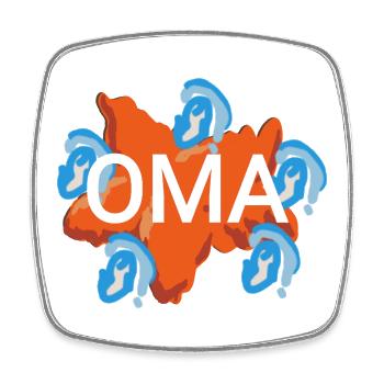Oma - Viereckiger Kühlschrankmagnet - Weiß - Vorne