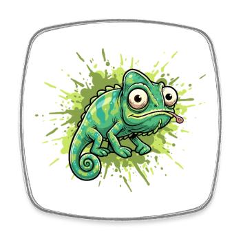 Chameleon Graffiti Spritzer - Viereckiger Kühlschrankmagnet - Weiß - Vorne