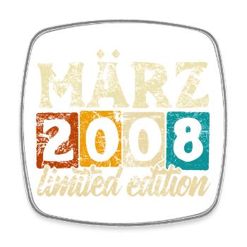 Limited Edition March 2008 Birthday Gift - Square fridge magnet - white - Front