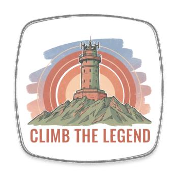 Mont Ventoux Climb The Legend Cycling Art - Square fridge magnet - white - Front
