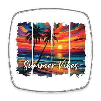Summer Vibes Fun Quote Graphic - Square fridge magnet - white - Front