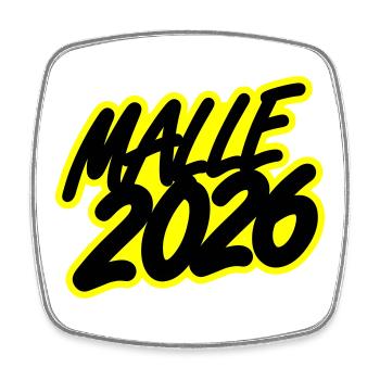 Malle 2026 - Magnet carré - blanc - Devant