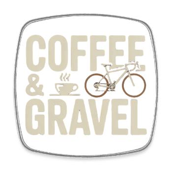 Coffee & Gravel – Gravel Bike Lifestyle Shirt - Square fridge magnet - white - Front