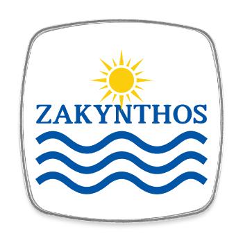 Motif des vagues solaires de Zakynthos - Magnet carré - blanc - Devant