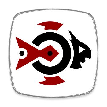 Flying Fish - Tribal Fantasy Flying Fish - Square fridge magnet - white - Front