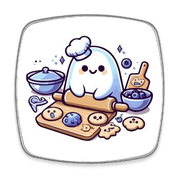 Kochgeist Kawaii Backfreude - Magnet carré - blanc - Devant