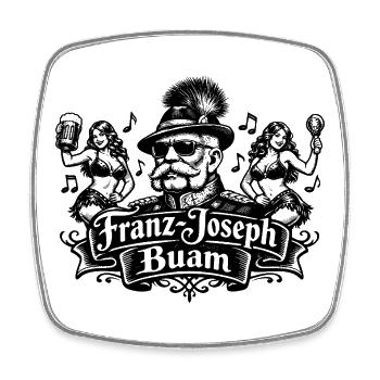 Franz Joseph Buam Logo - Viereckiger Kühlschrankmagnet - Weiß - Vorne