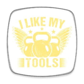 Fitness Fanatics I Like My Tools Calisthenics Gym - Viereckiger Kühlschrankmagnet - Weiß - Vorne