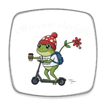 Aventure café Grenouille en tournée - Magnet carré - blanc - Devant