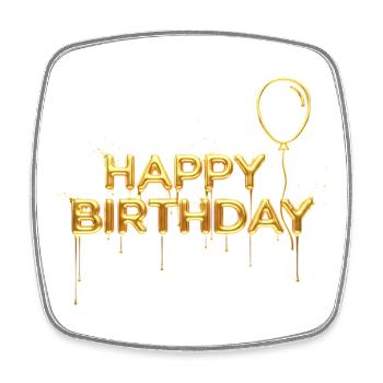 Happy Birthday Liquid Gold - Edler Geburtstag - Viereckiger Kühlschrankmagnet - Weiß - Vorne
