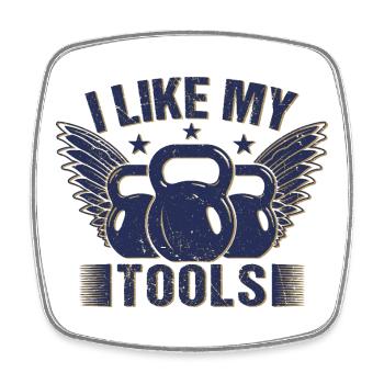 Gym Junkies I Like My Tools Calisthenics Fitness - Viereckiger Kühlschrankmagnet - Weiß - Vorne
