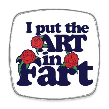 Art in Heart Roses Tee - Square fridge magnet - white - Front