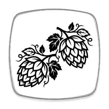 Hopfen Symbol Brauerei - Viereckiger Kühlschrankmagnet - Weiß - Vorne