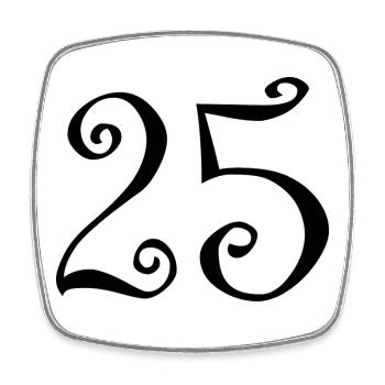 25. 25 YEARS. 25th ANNIVERSARY. 25 YEARS ANNIVERSARY. - Square fridge magnet - white - Front