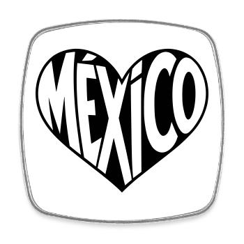 Mexico Heart Design - Magnet carré - blanc - Devant