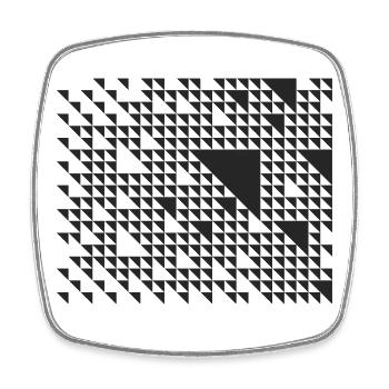 Conception de motifs triangulaires géométriques - Magnet carré - blanc - Devant