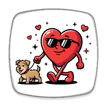 Funny Dog Valentine's Day for Dog Owners - Square fridge magnet - white - Front