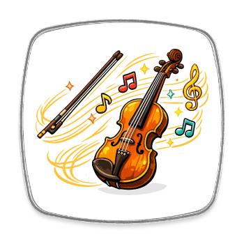 Klangwirbel Violine - Viereckiger Kühlschrankmagnet - Weiß - Vorne
