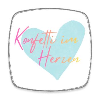 Konfetti im Herzen  - Viereckiger Kühlschrankmagnet - Weiß - Vorne