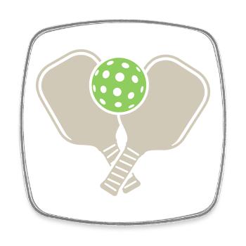 Pickleball - Square fridge magnet - white - Front
