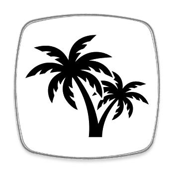 Palm Tree Symbol - Square fridge magnet - white - Front