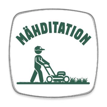 Mowing Lawn Mower Fan - Square fridge magnet - white - Front