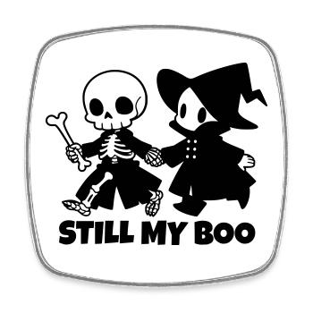 Still My Boo Halloween Paar Skelett Hexe - Viereckiger Kühlschrankmagnet - Weiß - Vorne