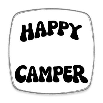 Campeur heureux - Magnet carré - blanc - Devant