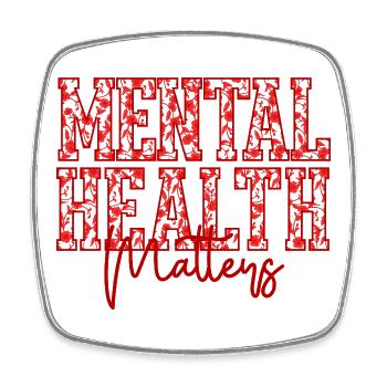 Mental Health Matters Floral Shirt – Mental Health - Viereckiger Kühlschrankmagnet - Weiß - Vorne