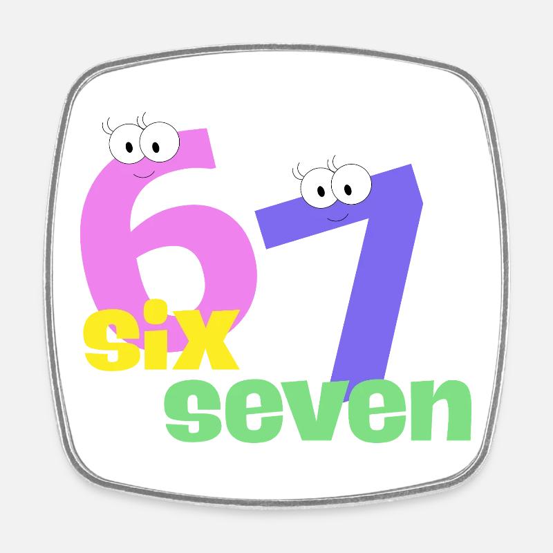 Six Seven Trend - Square fridge magnet - white