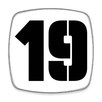 19 - Square fridge magnet - white - Front