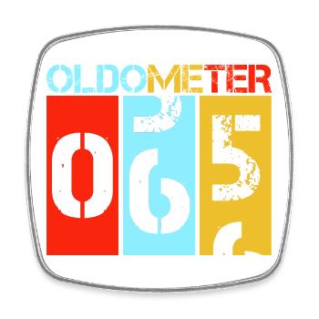 Oldometer 65. Geburtstag Retro Tacho Kunst - Viereckiger Kühlschrankmagnet - Weiß - Vorne