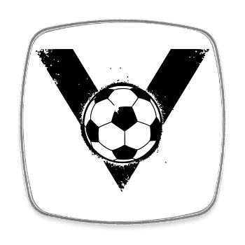 Fußball V Sieg Wappen Grunge - Viereckiger Kühlschrankmagnet - Weiß - Vorne