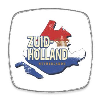 Südholland Niederlande Retro Landkarte Holland - Viereckiger Kühlschrankmagnet - Weiß - Vorne