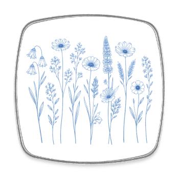Vintage Blumen-Frauen-Wildblumen-Gartengarten - Viereckiger Kühlschrankmagnet - Weiß - Vorne