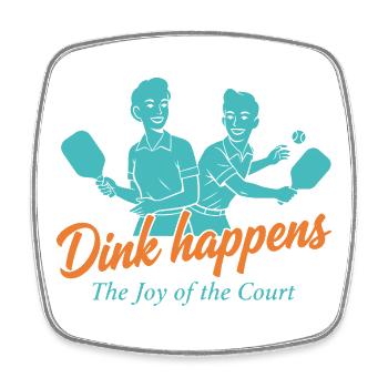 Joueur drôle de pickleball Dink happens, joie du - Magnet carré - blanc - Devant