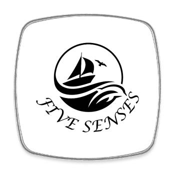 SY Five Senses - Viereckiger Kühlschrankmagnet - Weiß - Vorne