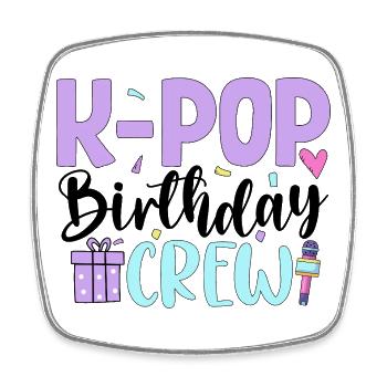 K Pop Birthday Crew - Viereckiger Kühlschrankmagnet - Weiß - Vorne