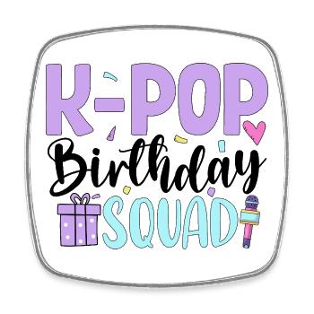 K Pop Birthday Squad - Viereckiger Kühlschrankmagnet - Weiß - Vorne