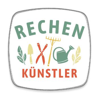 Rechen Künstler - Retro Gärtner Natur - Viereckiger Kühlschrankmagnet - Weiß - Vorne