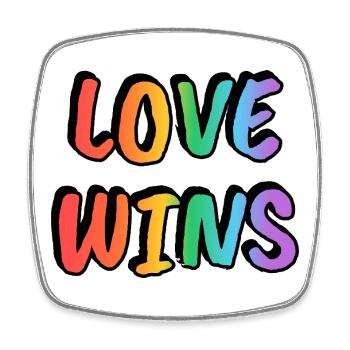 Love Wins Rainbow Gradient - Viereckiger Kühlschrankmagnet - Weiß - Vorne