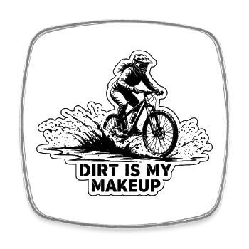 Dirt Is My Makeup MTB Stencil Art - Square fridge magnet - white - Front