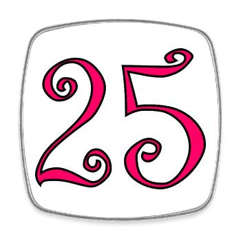 25. 25 YEARS. 25th ANNIVERSARY. 25 YEARS ANNIVERSARY. - Square fridge magnet - white - Front