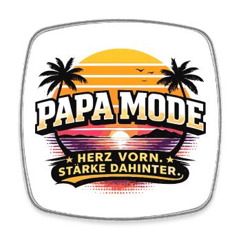 Le cœur de la mode Papa : la force du vintage - Magnet carré - blanc - Devant