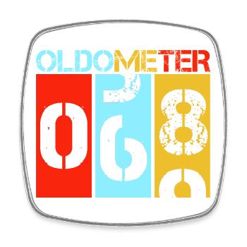 Jalon du 69e anniversaire de l’Oldometer 68 Retro - Magnet carré - blanc - Devant