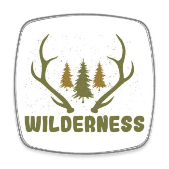 Wilderness Outdoor Deer Hunting Nature Design - Viereckiger Kühlschrankmagnet - Weiß - Vorne