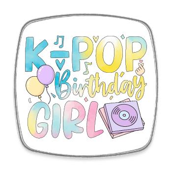 K-Pop Birthday Girl - Square fridge magnet - white - Front