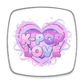 K-Pop Love Heart Pastel - Square fridge magnet - white - Front